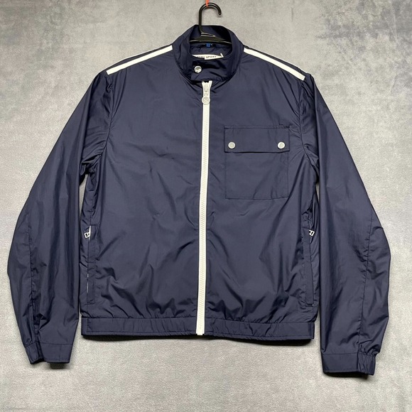 Tory Sport Windbreaker‎ Jacket Women's Small Blue White Mesh Lined Flaws* - Picture 1 of 11
